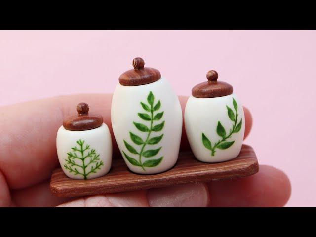 Miniature kitchen, jars for noodlesPolymer clay