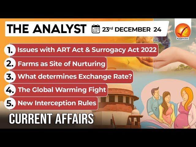 Current Affairs Today: The Analyst 23 December 2024 | Newspaper Analysis | Vajiram And Ravi