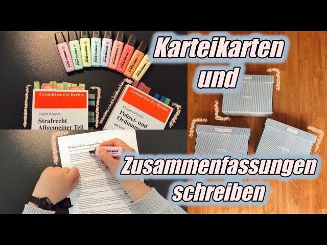 Effektiv Zusammenfassungen und Karteikarten schreiben // Mein System, Farbschema und Tipps