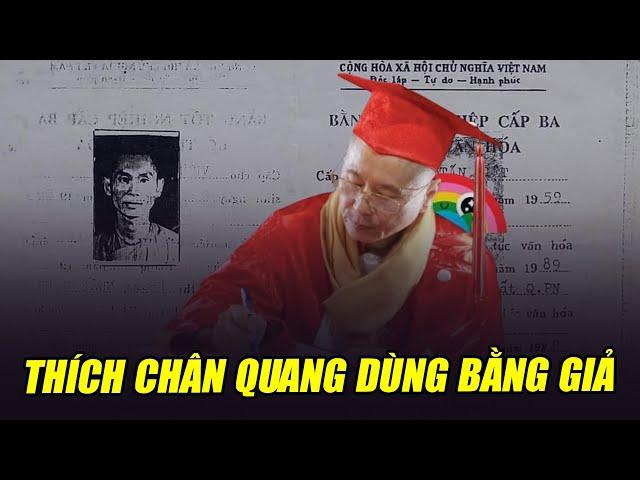 CHÍNH THỨC: BỘ GDĐT KẾT LUẬN THÍCH CHÂN QUANG DÙNG BẰNG CẤP 3 GIẢ, TỘI LỖI QUÁ LỚN