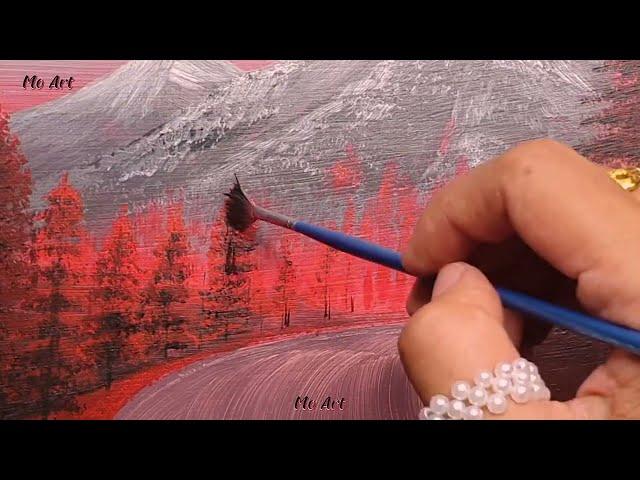 Acrylic landscape painting l acrylic painting for beginners l Mo Art