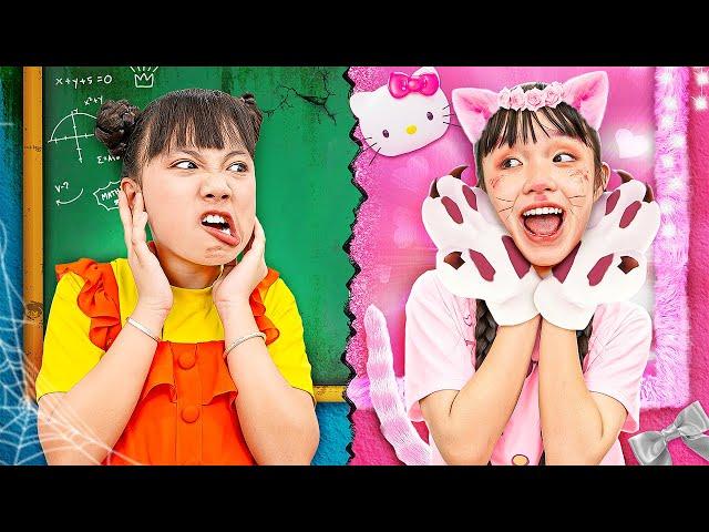 My New Classmate Is Hello Kitty - Funny Stories About Baby Doll