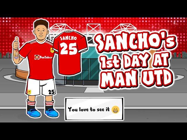 Sancho's 1st Day at Man Utd! (Jadon Sancho Transfer Training First Day)