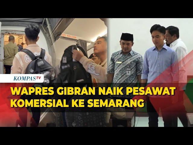 Momen Wapres Gibran Naik Pesawat Komersial saat Kunker ke Semarang