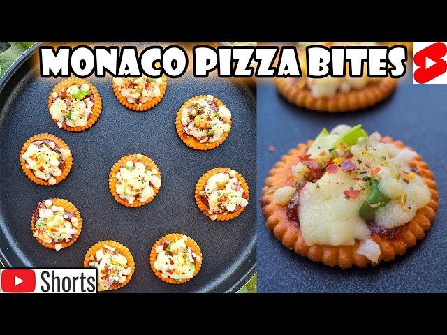 Biscuit se bana PIZZA!  Monaco Biscuit Pizza Bites Recipe | #shorts #youtubeshorts | QuiCreations