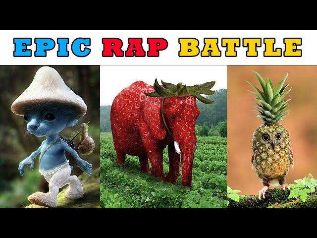 Smurf Cat vs Strawberry Elephant vs Pineapple Owl - Epic Rap Battle