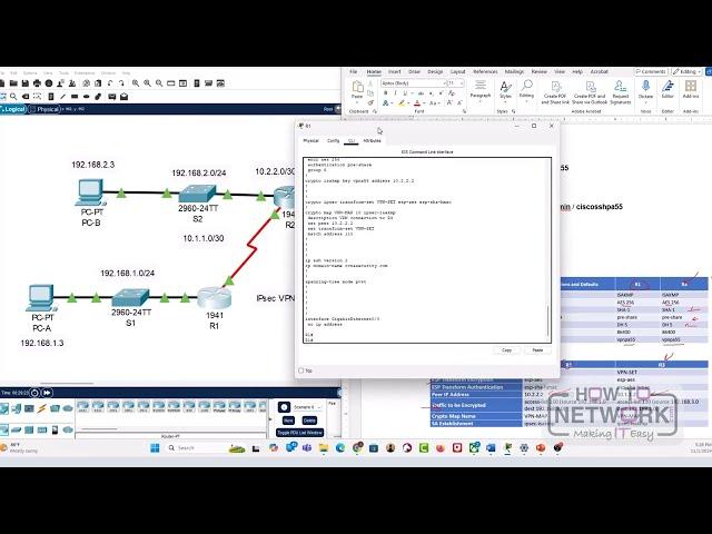 CompTIA Network+ Lab  - IPSEC Site to Site VPN tunnel