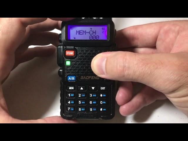 BAOFENG UV-5R | How to save a frequency as a channel