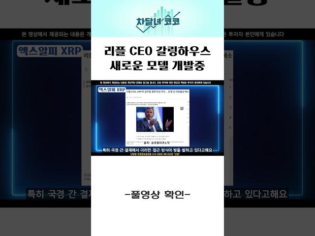 리플 CEO 갈링하우스 새로운 모델 개발중