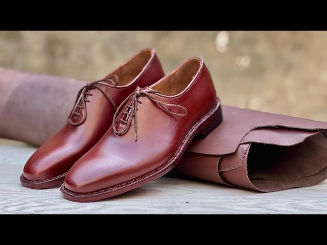 Crafting Oxford Bespoke Wholecut Shoes | Handmade Leather Shoemaking Tutorial