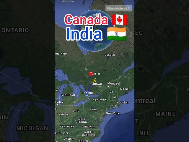 Toronto to New Delhi flight Route ️ || Air India | AI188 |#airindia #airways #airline