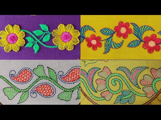 Beautiful border line ideas for hand emboidery,Border line designs for beginners