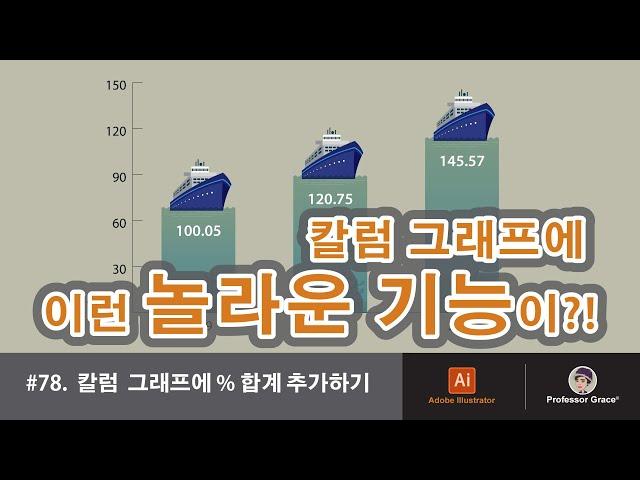 일러스트레이터 강좌 #78. 칼럼 그래프에 %합계 추가하기