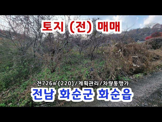 전남 화순군 화순읍 주도리 전726㎡(220) 진입로접 차량통행가 매매3천9백