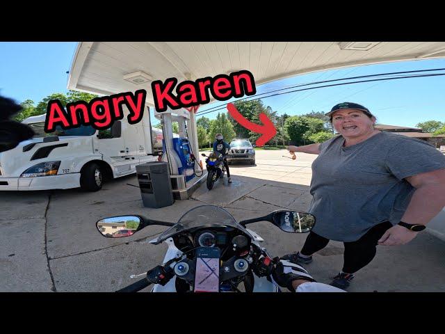 Angry Karen calls cops on Superbikes