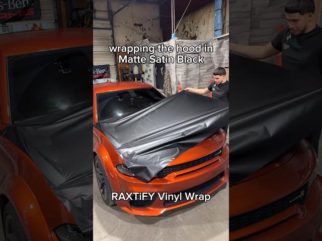 Hood Wrapped in Matte Satin Black by RAXTiFY Vinyl Wrap ( #raxtify #vinylwrap