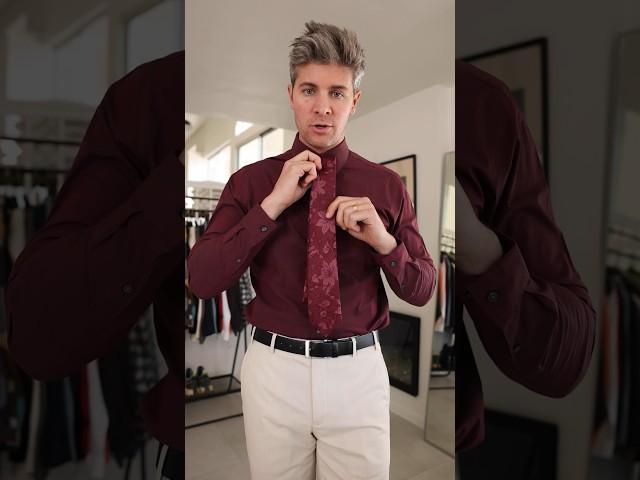 Beige Suit & Burgundy Shirt for a Wedding?!?