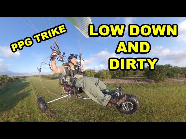 Flying my Paramotor LOW and SLOW, Gear up landing