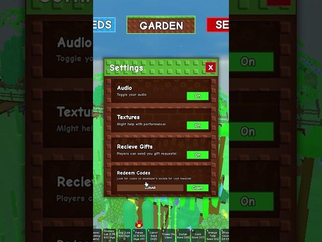 КОД в ВЫРАСТИ САД на ЯЙЦО и ПАК СЕМЯН || GROW GARDEN NEW CODE #roblox #growagarden #роблокс