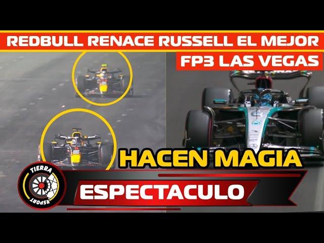 ¡MAGIA EN LAS VEGAS! REDBULL RESUCITA EN LA FP3 RUSSELL LIDERA CHECO PÉREZ P13 VERSTAPPEN ES TOP 5