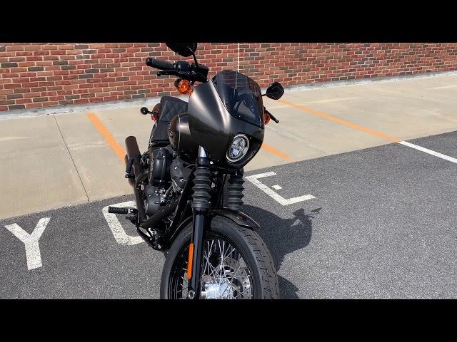 2020  Harley-Davidson Street Bob in River Rock Gray with accessories.