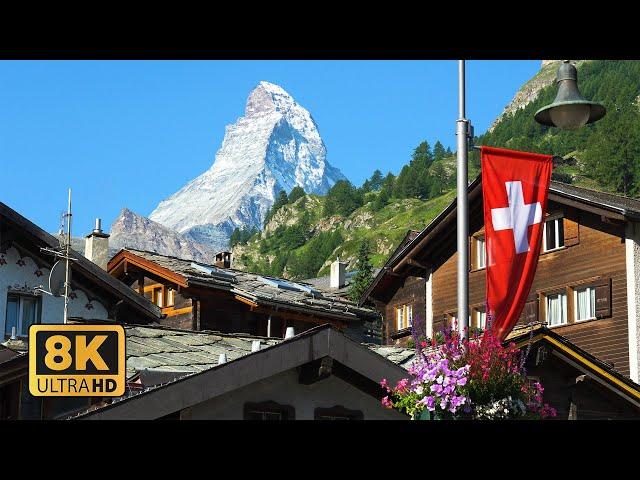 ZERMATT SWITZERLAND  -  With A Epic VIew of The Matterhorn In 8K 