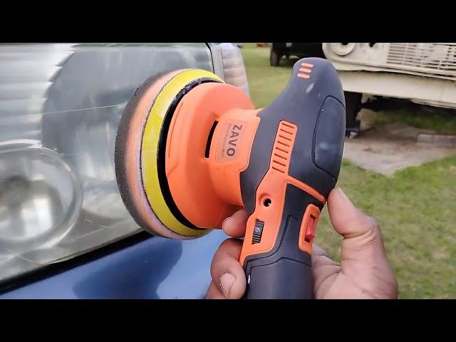 Meguiars 3in1 wax test with da polisher on headlights