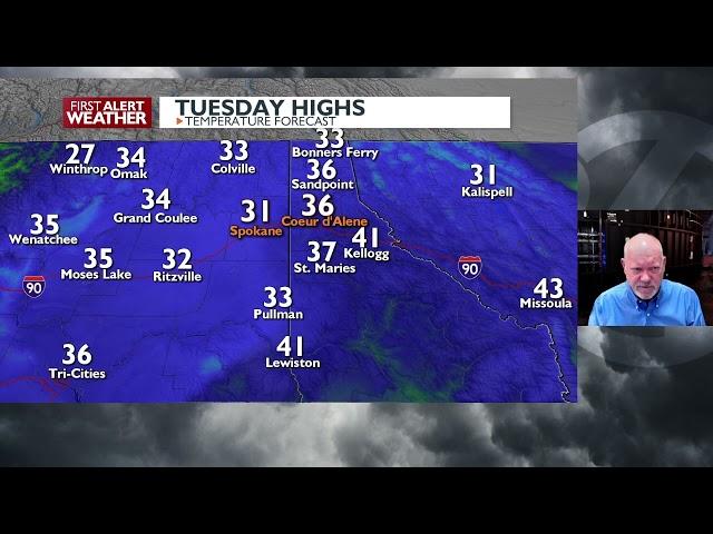 Spokane and Coeur d'Alene forecast for Tuesday