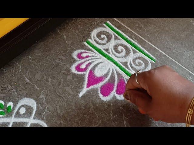 Beautiful border rangoli designs | Lotus rangoli | Friday kolam | Navaratri rangoli borders