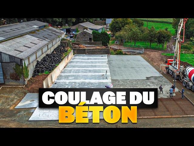 SUITE DU CHANTIER : COULAGE DE LA DALLE EN BÉTON !!