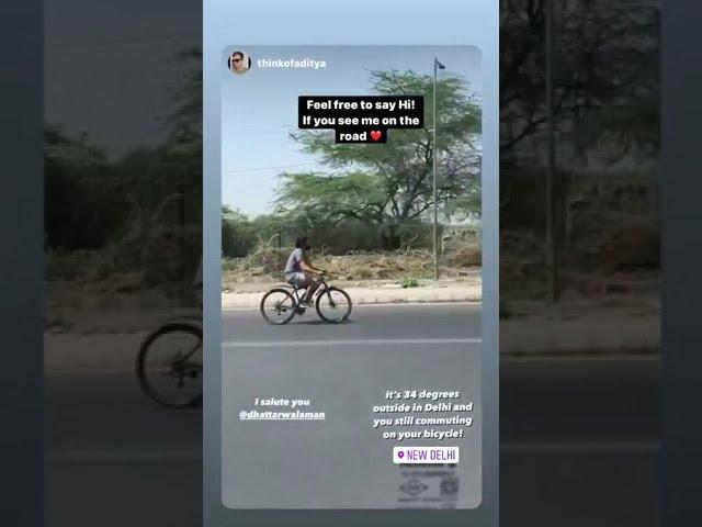 Aman Dhattarwal riding bicycle in hot 