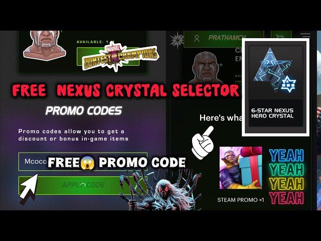 OMG iGot 6* Champ  In Today New Promo Code Mcoc Free Nexus Hero Crystal Selector #promocode