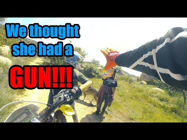 Ebike in the Hills - We thought she had a gun!