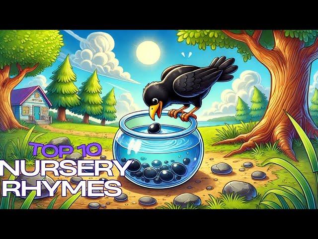 The thirsty Crow +Top 10 Nursery rhymes poem for kids||stories for kids