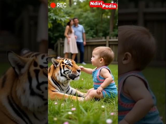Fearless Baby Touching Tiger's Nose in the Zoo! #funnyanimals #zoo