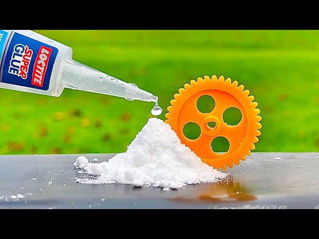 Super Glue and Baking soda! Pour Glue on Baking soda and make gear wheel