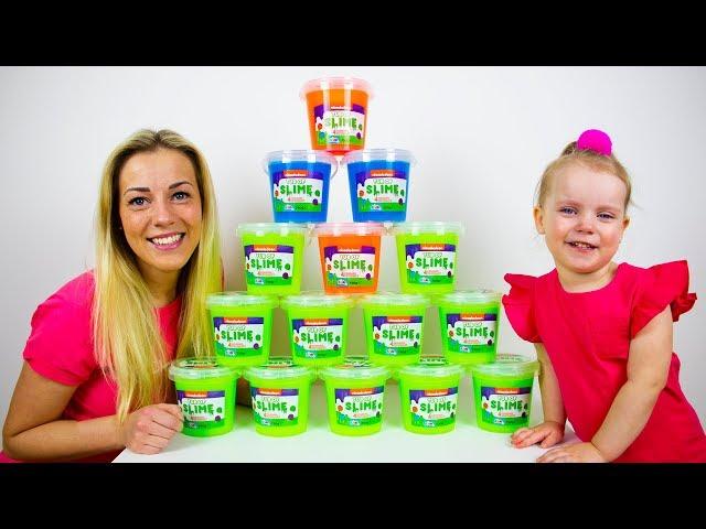 Kids playing with SLIME | Video for kids with Toys, Little Gaby and Alex