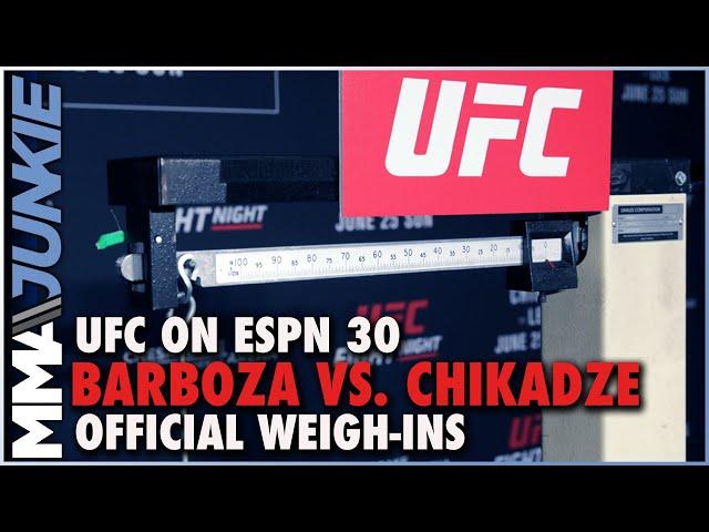 UFC on ESPN 30: Barboza vs. Chikadze official weigh-ins | LIVE