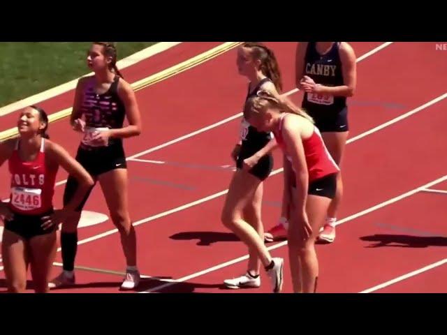 High School Track Star Brooklyn Anderson Somersault's Over The Finish Line #highschoolsports