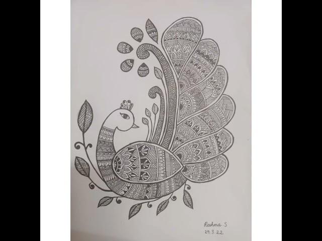 peacock mandala art //Reshma drawing