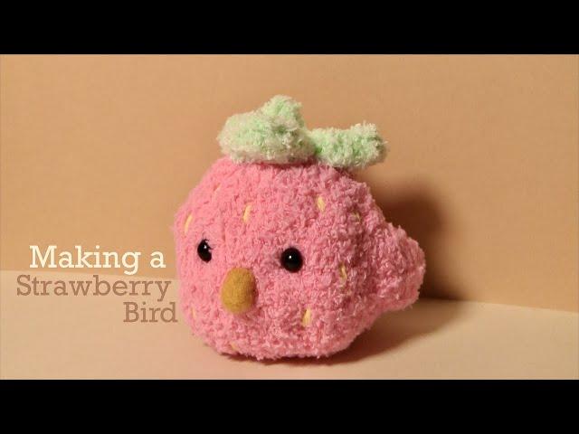 Making a Strawberry-Themed Bird out of Fuzzy Socks | Viewer Suggested Plushies