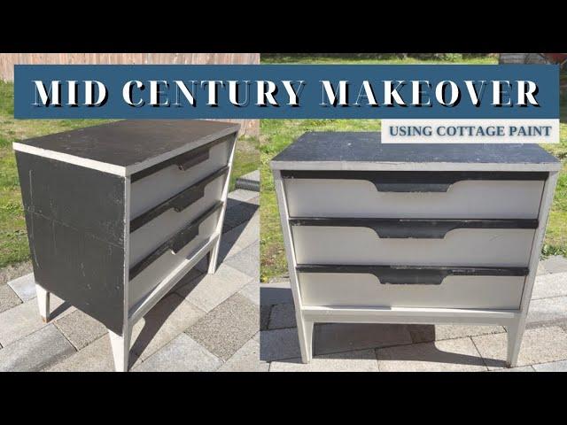 Extreme Furniture Flip | Mid Century Dresser Restoration | Using Cottage All In One Paint