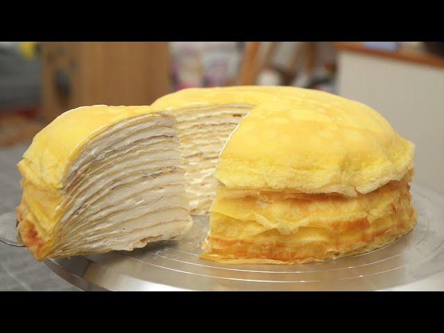 Custard Cream Mille Crepe Cake