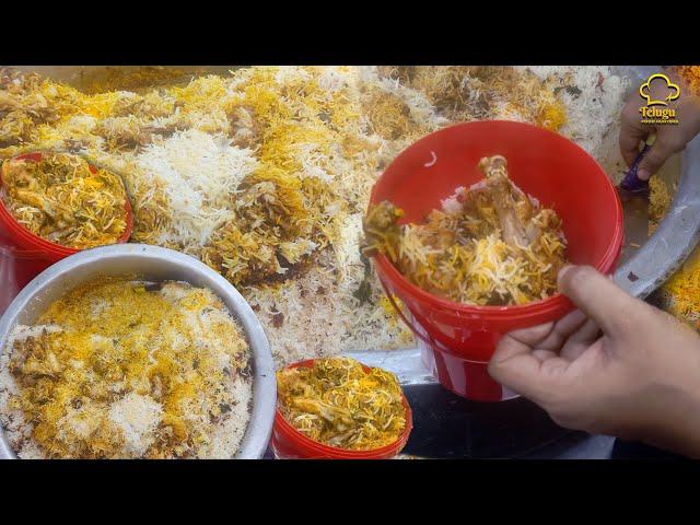 Vijaywada Popular Bucket Chicken Dum Biryani Rs. 199/- #streetbiryani || TeluguFoodHunter