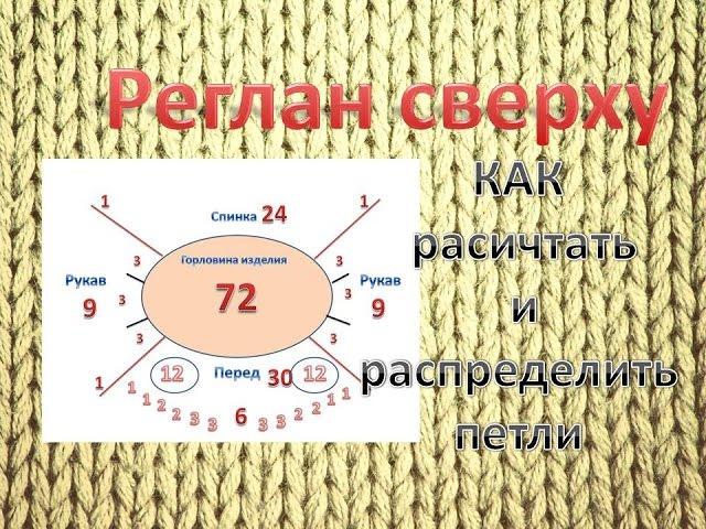 Как расчитать и распределить петли для РЕГЛАНА сверху!)