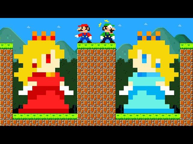 Mario and Luigi's Giant FIRE and ICE Peach Maze mayhem | Game Animation