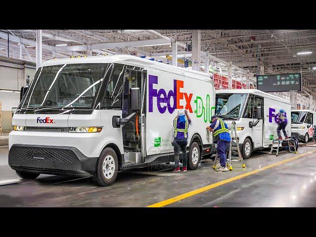 How They Build The Brand New FedEx Electric Vans Inside Massive Factory