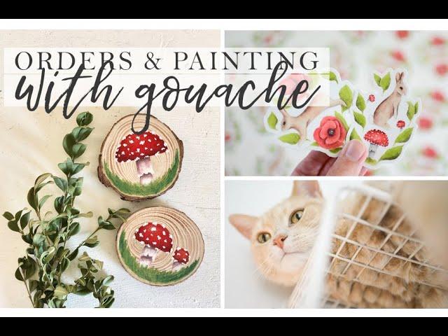 Studio Vlog 59 | New Stickers & Painting Livestream Setup, Packing Orders, and more!  Art Vlog