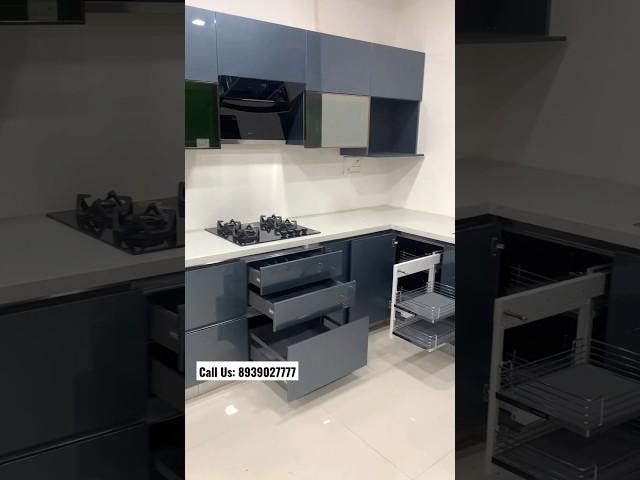 Elegant Look L-shaped Modular Kitchen Design