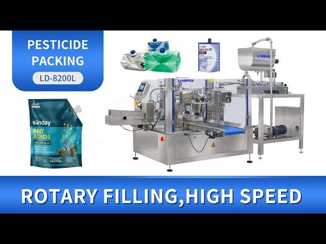 Automatic Liquid Pesticide Rotary Packing Machine Doypack Filling And Sealing Machine